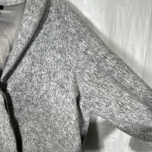 Torrid Pea Coat 3 3X Gray Heathered Long Lined Felt Hidden Buttons - Picture 5 of 14
